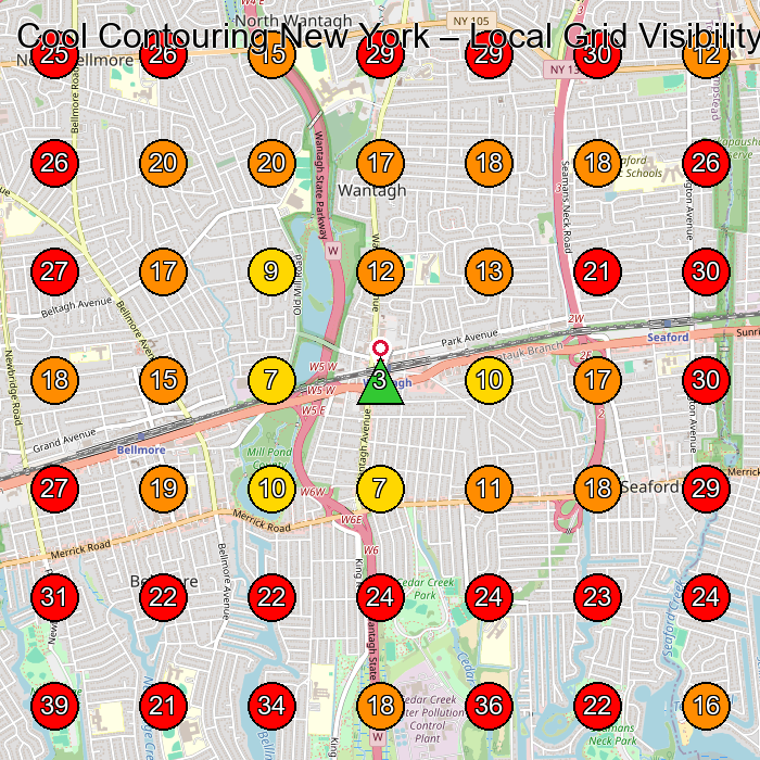 Cool Contouring New York GeoGrid visibility map for Medical Spa in Seaford